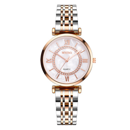 Reloj de pulsera de cuarzo con diamantes y pulsera de cristal de moda y lujo para mujer Reloj femenino