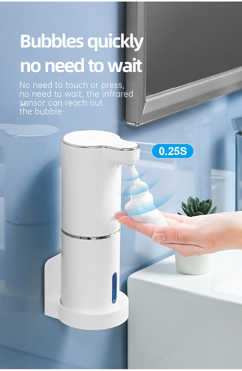 Efficient & Stylish: White Automatic Foam Soap Dispensers with USB Charging