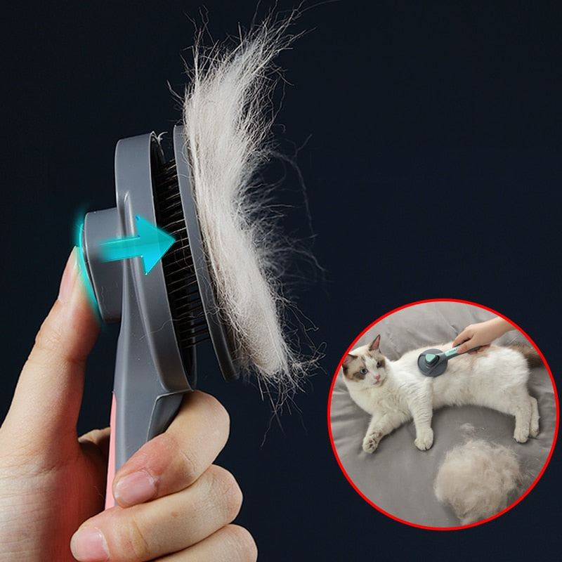 Cepillo peine para gatos Kimpets: diseñado de manera cómoda y ergonómica para limpiar el pelo suelto de su gato