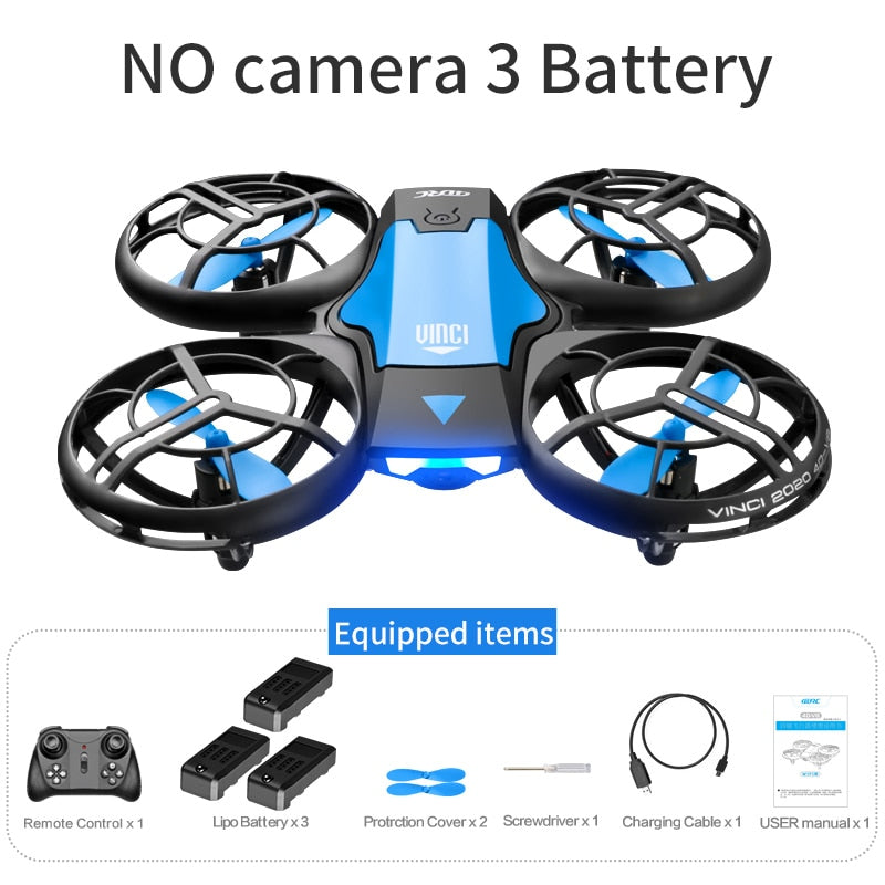 Nouveau mini drone V8 4K 1080P HD caméra WiFi Fpv pression d'air hauteur maintenir pliable quadricoptère RC drone jouet