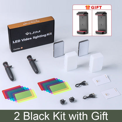 Kits de lámparas de estudio regulables con luz LED para cámara de vídeo VIJIM VL120 de 3200 K a 6500 K y 3100 mAh 