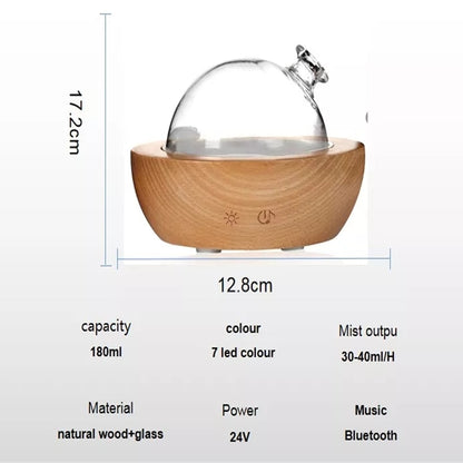 Humidificador difusor de aroma en aerosol de madera con Bluetooth de gran capacidad de 150 ml para el hogar 