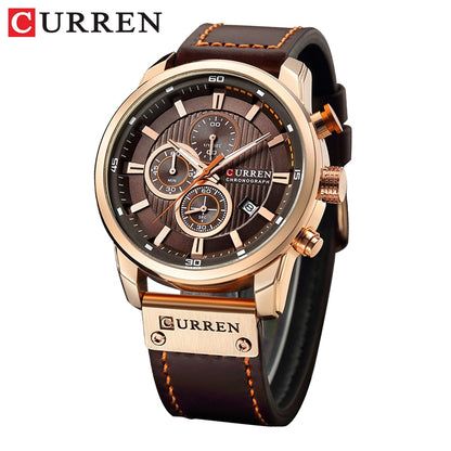 Montres de sport de luxe à quartz CURREN Fashion Date pour hommes de la marque supérieure 