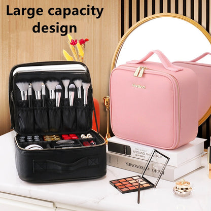 Trousse de maquillage LED portable intelligente avec miroir - Trousse de maquillage de voyage pour femme 