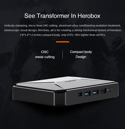 Mini PC CHUWI HeroBox Intel Celeron J4125 jusqu'à 2,7 GHz 8 Go de RAM 256 Go SSD Windows 10 Mini PC 